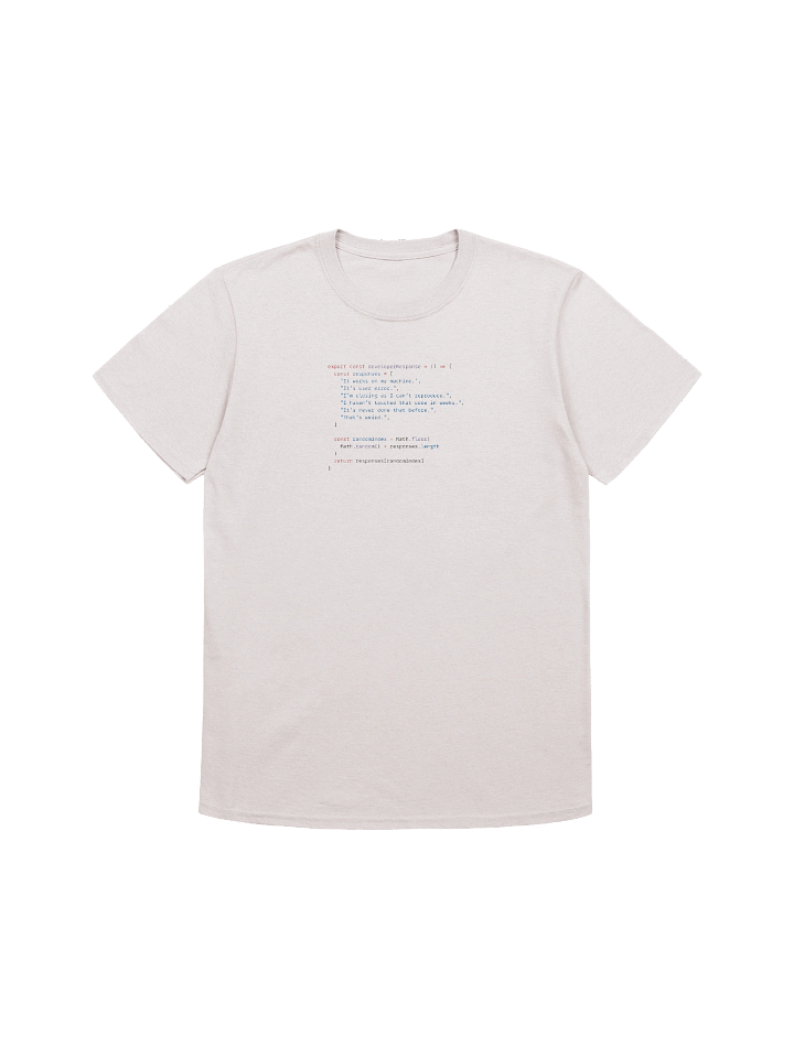 Developer Excuse Javascript Embroidered T-Shirt - Light product image (1)