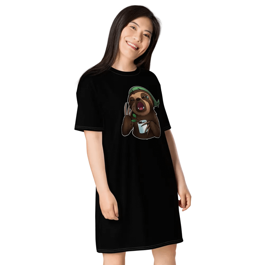 Black Snoozy Sloth All-Over Dress product image (4)