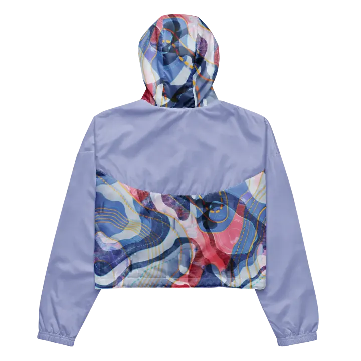 Tectonic map Women's Cropped Windbreaker product image (2)