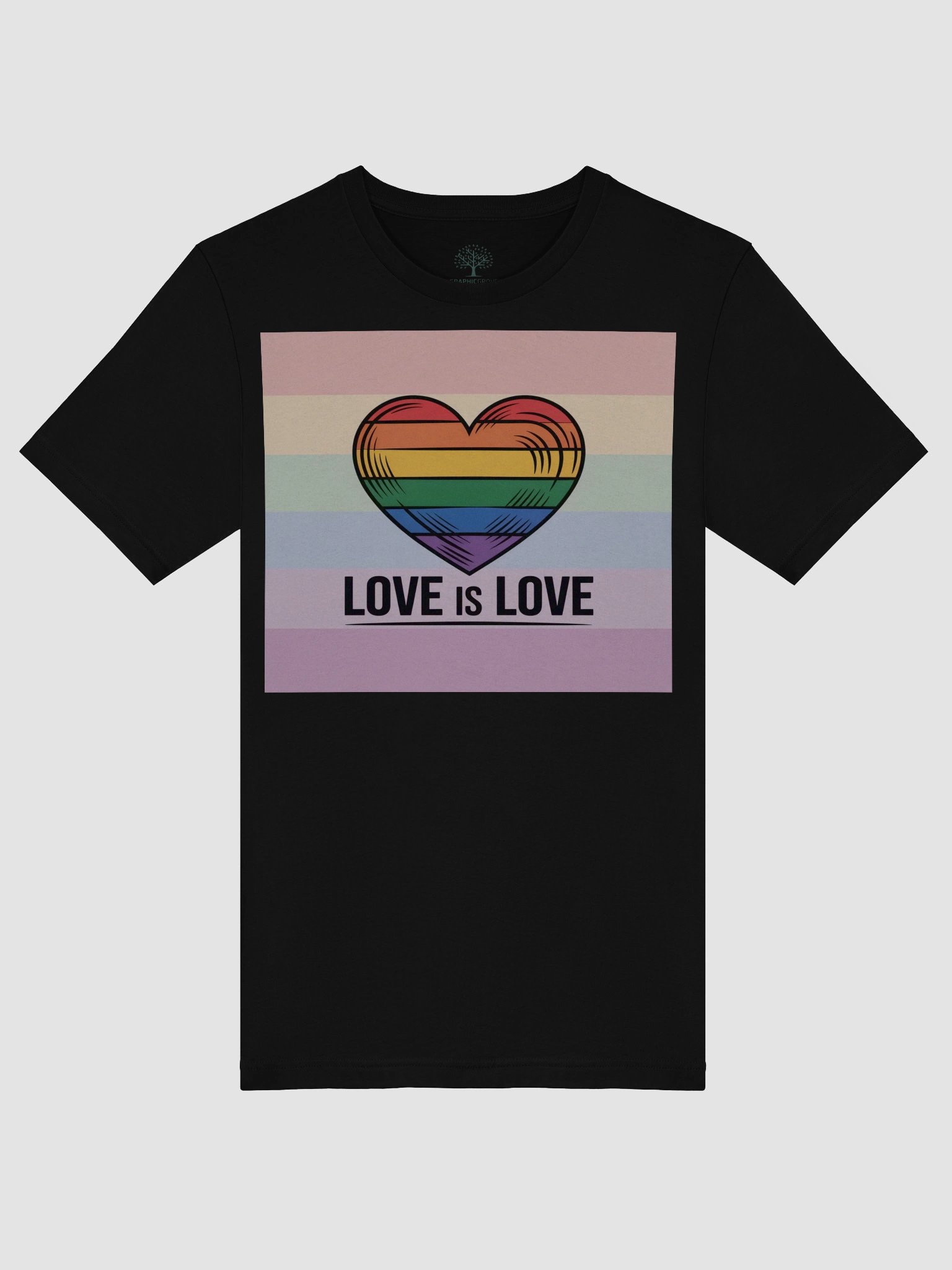 Exclusive 'Love is Love' Rainbow Heart Unisex T-Shirt - TDS Music product image (5)