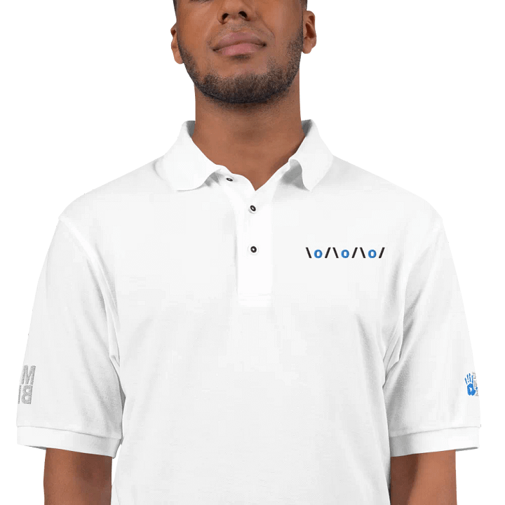 Arms Up Text Art Embroidered Polo product image (6)
