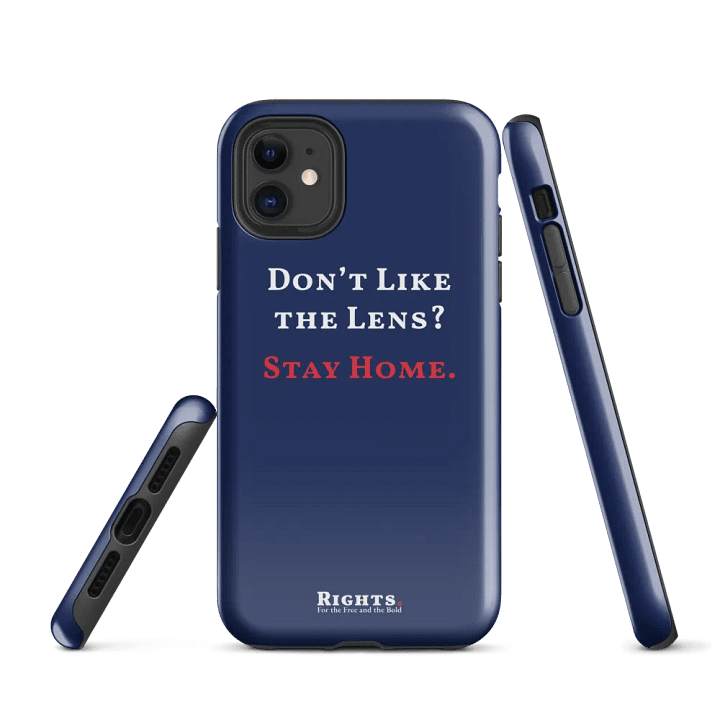 Don't Like the Lens? Stay Home. iPhone® Tough Case in Blue product image (1)
