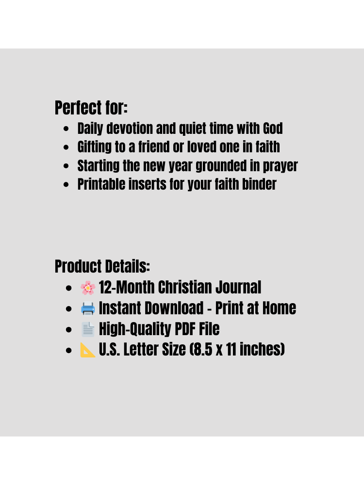 Daily Prayer Journal Minimalist Black and White product image (6)