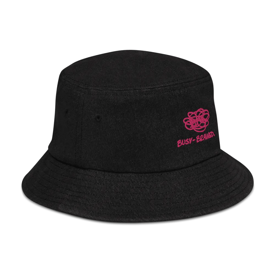 BUSY-BRAINED (pink) embroidered denim bucket hat product image (3)
