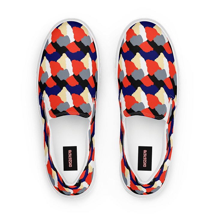 Geometric Zigzag Red & Blue Women's Canvas Shoes product image (1)