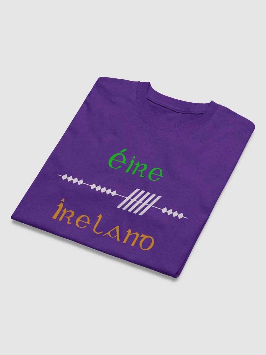 Ireland/Éire Scholastic style Ogham Green, white and Orange, printed T-shirt product image (8)