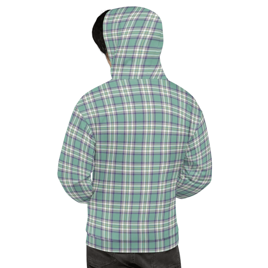 Light Green, Purple, and Yellow Plaid Hoodie product image (9)