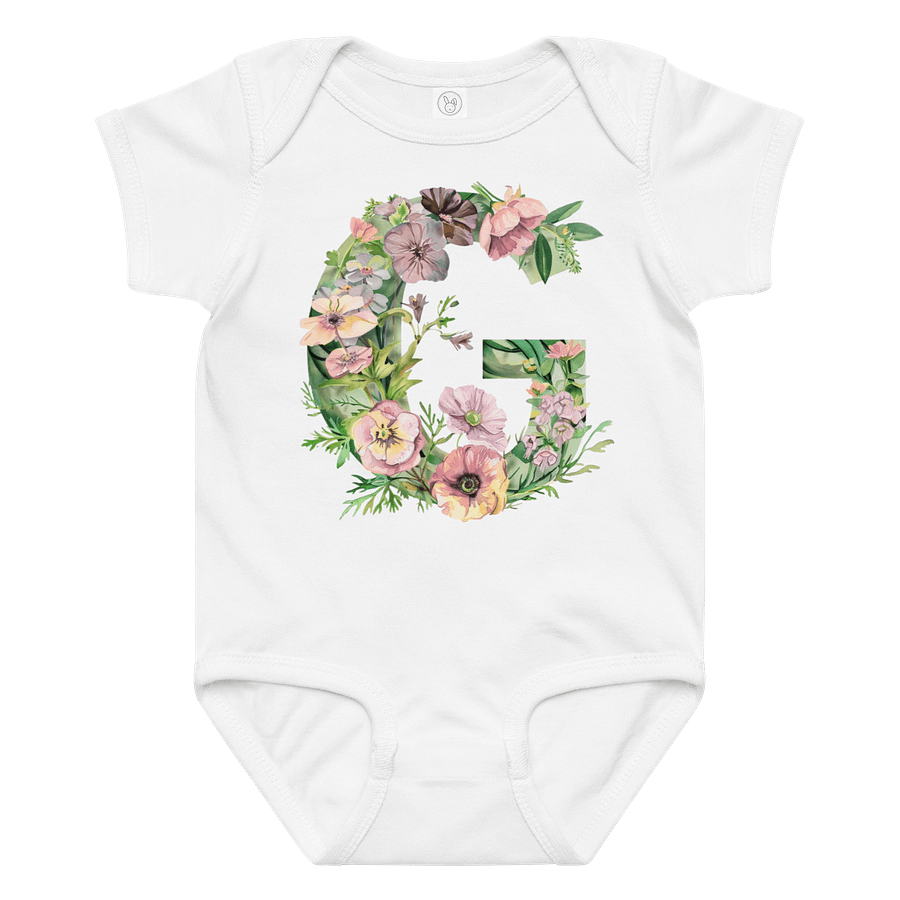 Floral Letter G Baby Jersey Bodysuit product image (1)