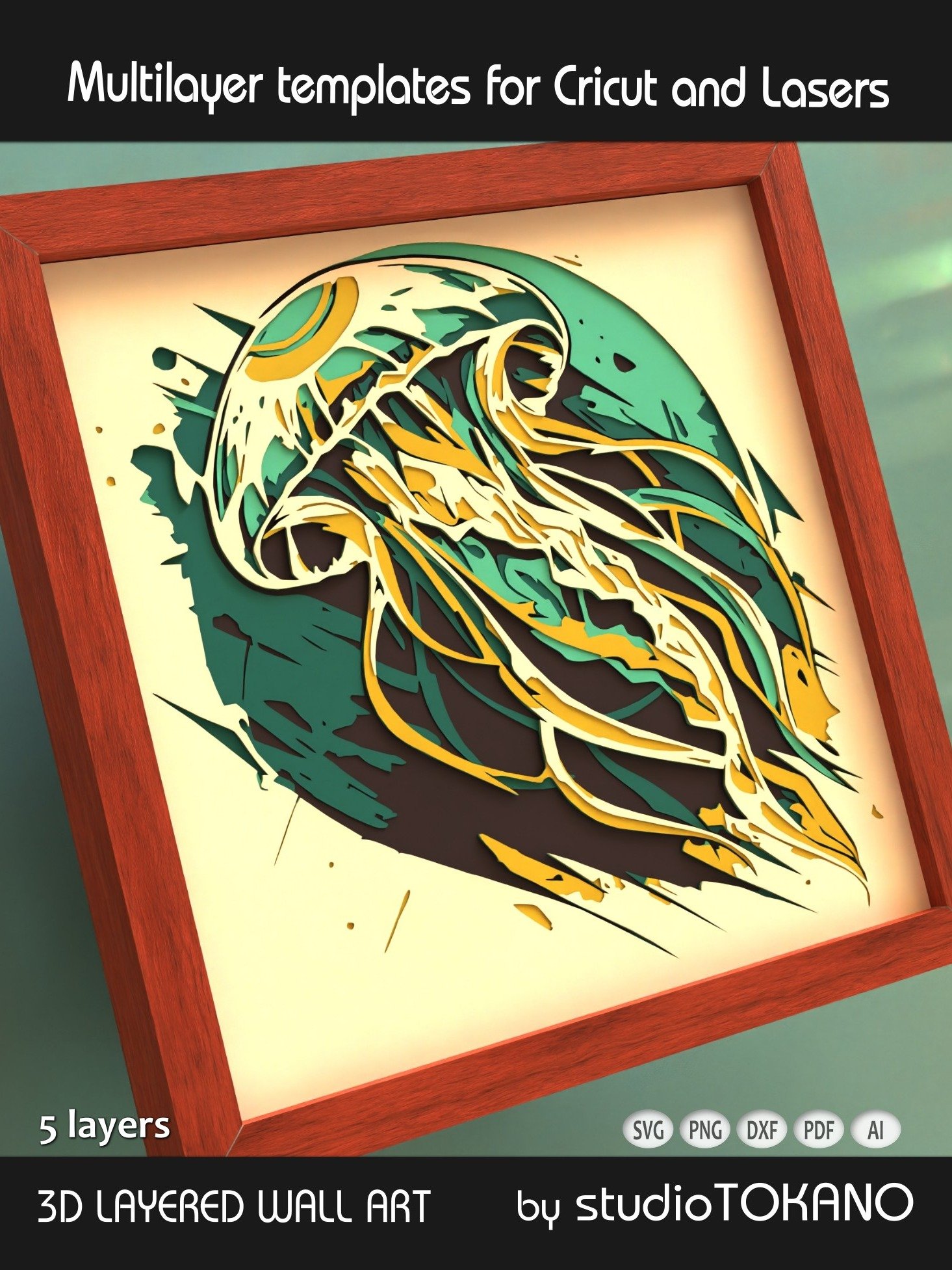 3D layered Jellyfish svg for Cricut product image (5)