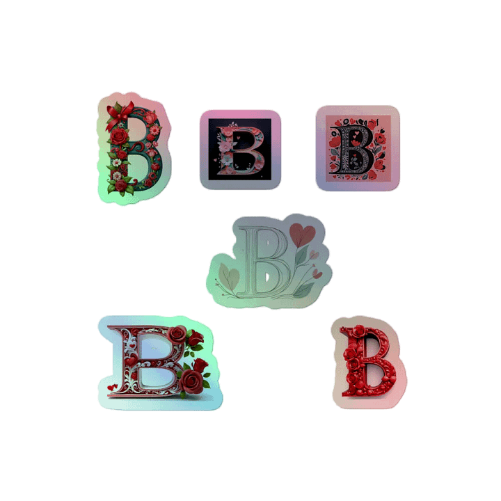 All B's Valentine’s Monogram Holo Sticker Pack product image (2)