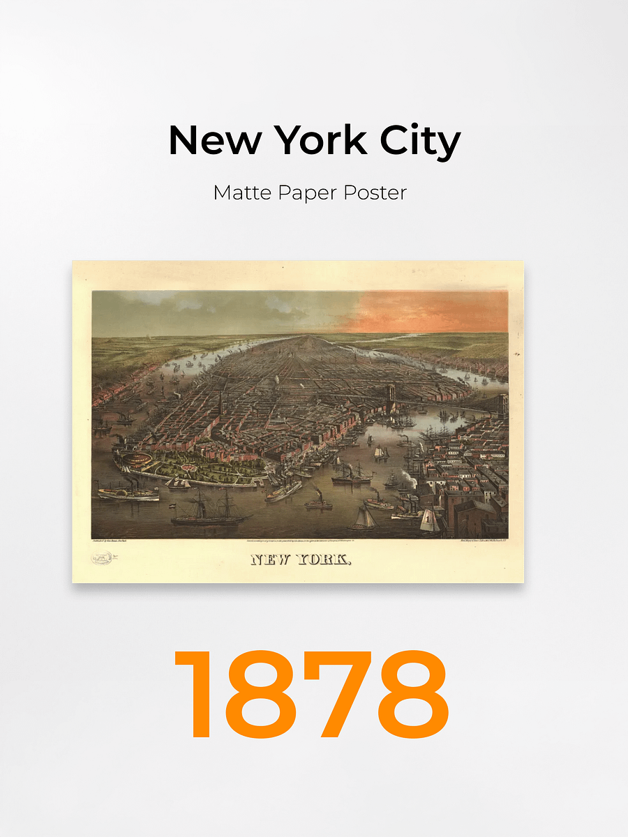 New York City 1878 Poster Print – Hand-Drawn Historic Map (Unframed) product image (6)
