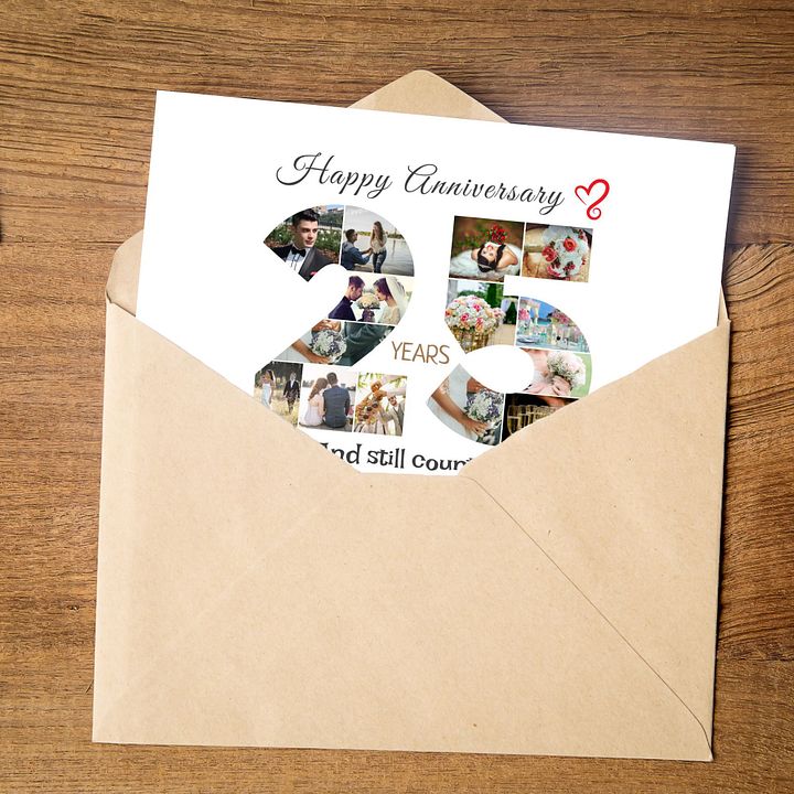 25 Year Anniversary Photo Card Editable Canva Template product image (2)