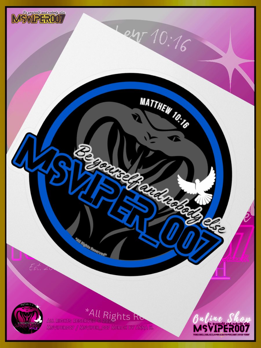 Sticker - "MsViper_007™ Brand Classic" [blue/blk emblem] Support&Sport Kiss cut Stickers By Anna H. product image (2)
