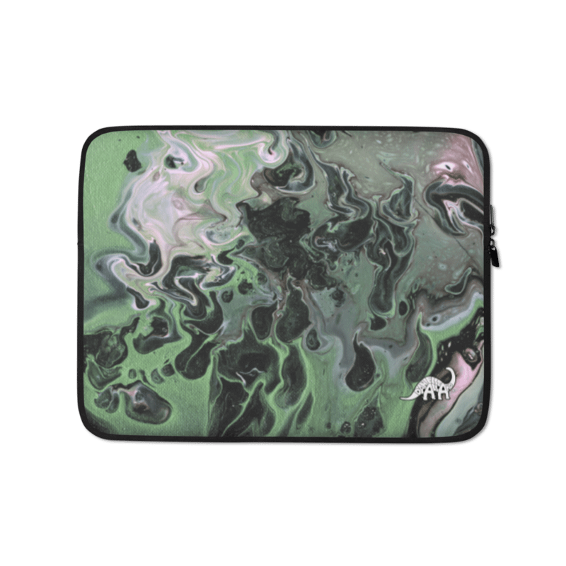 Metallic Green Fluid Acrylic Laptop Sleeve product image (1)