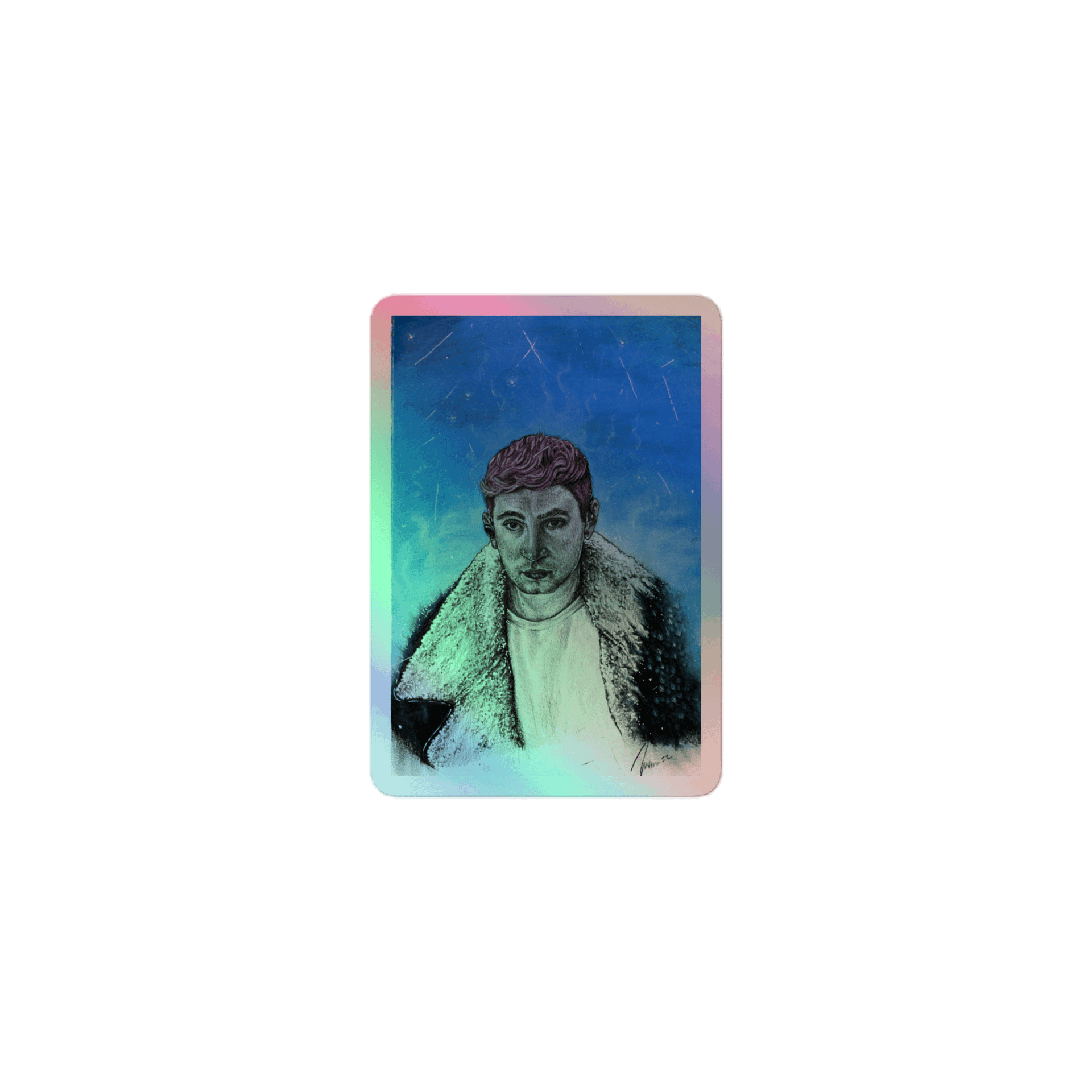 Shy Away Holographic Sticker product image (1)