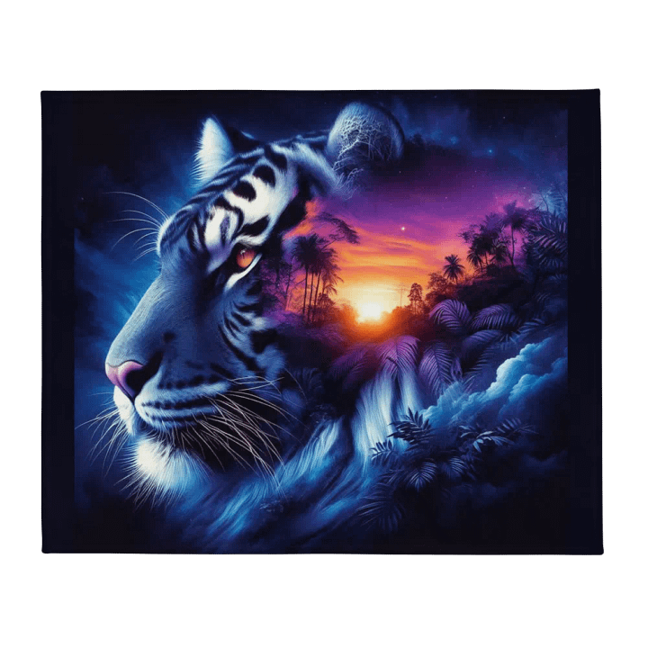 Surreal Sunset Tiger Throw Blanket product image (2)