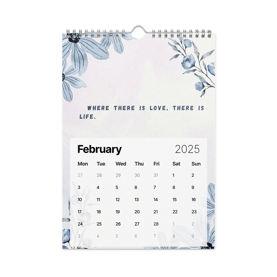 FLORAL INSPIRATIONAL QUOTES WALL CALENDAR 2026 product image (5)
