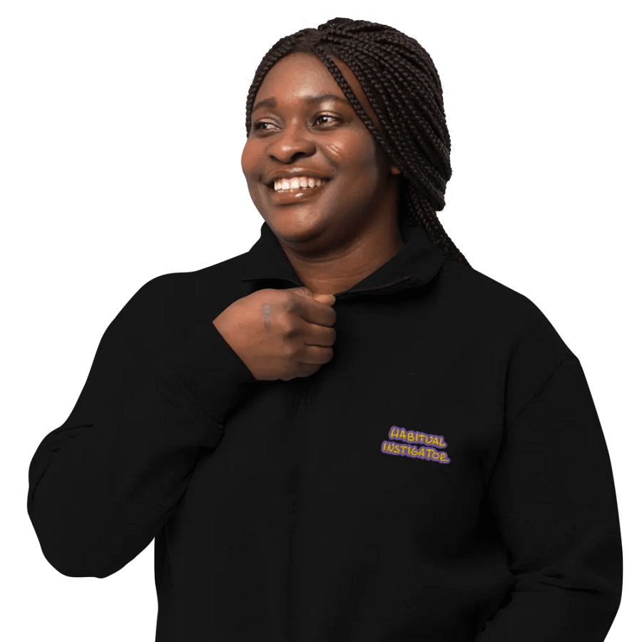 HABITUAL INSTIGATOR (tulip design) embroidered quarter zip product image (3)