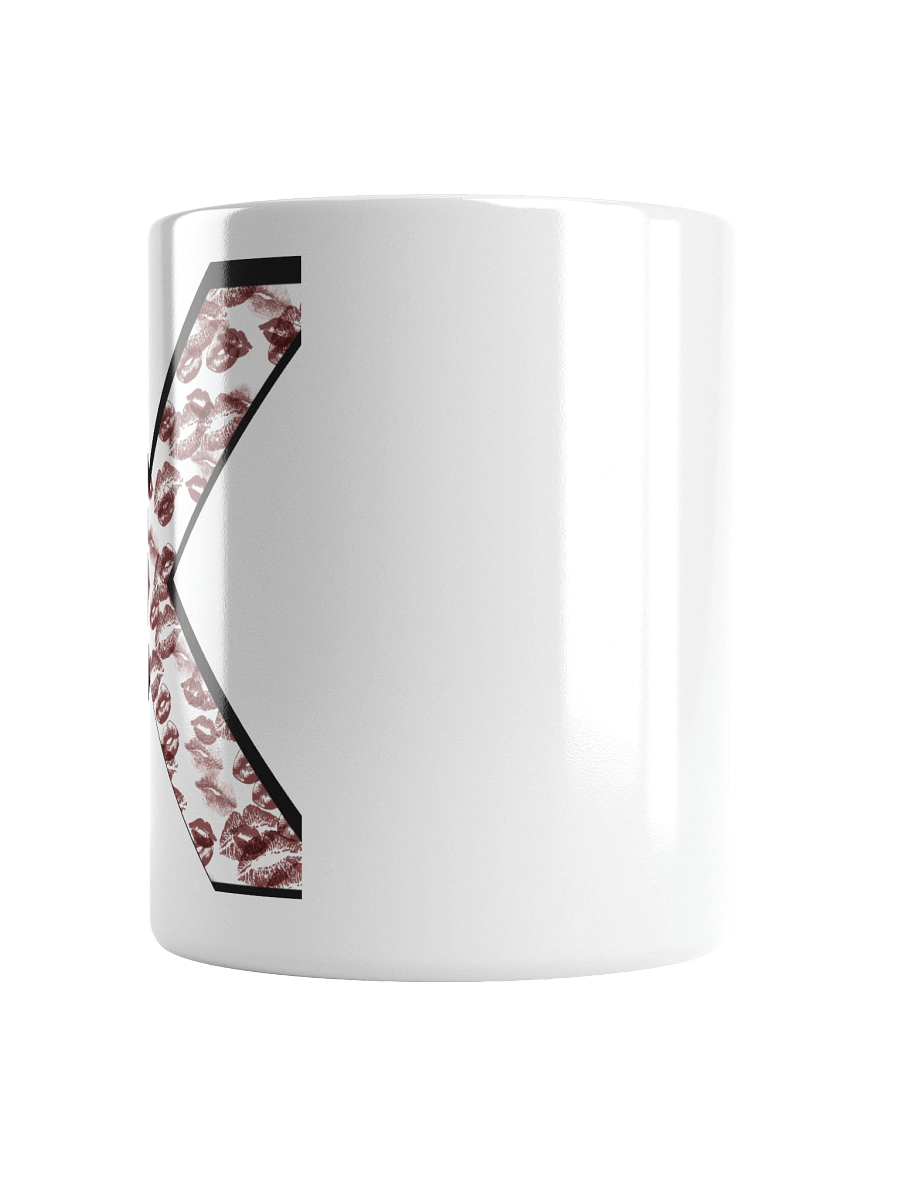 White X Burgundy Lipstick Kisses | Glossy White Mug product image (2)