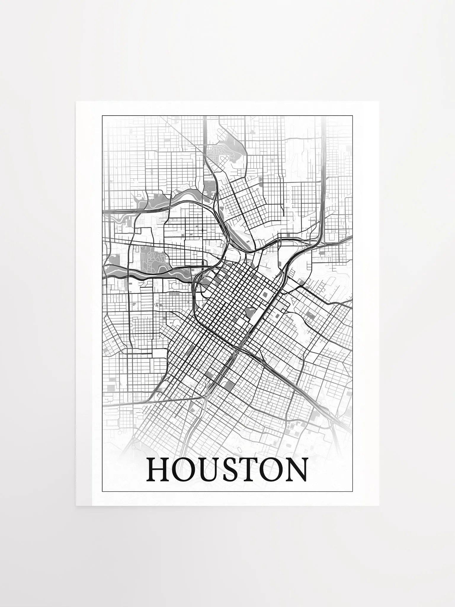 Houston, Texas, USA, city map print product image (2)