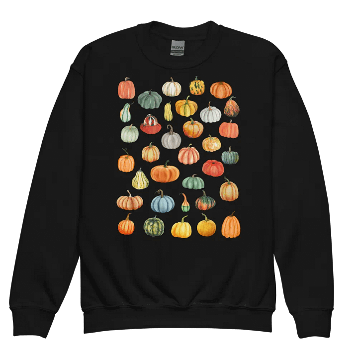 Watercolor Squash & Pumpkin Collage Youth Crewneck Sweatshirt product image (1)