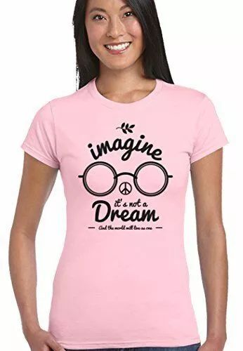 Imagine It's Not A Dream Womens Funny John Lennon T-Shirt Peace Love product image (1)