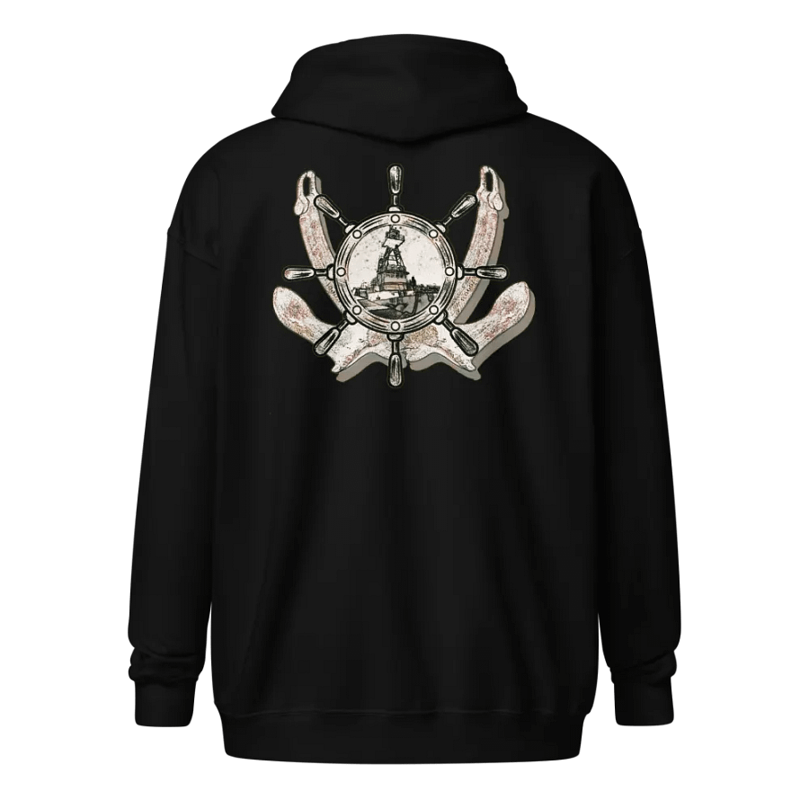 Twin anchor ship wheel & Tug CE Zip Hoodie product image (1)
