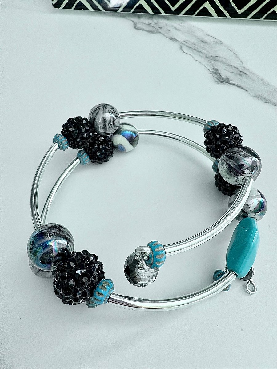 Handmade 8.25" Coil Bracelet | Mermaid Charm Jewelry | by Monique Faella Designs™ | MFD-00074 product image (3)