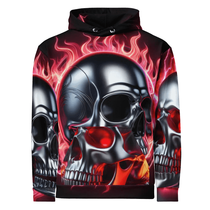 Flaming RoboSkull - Unisex Skull Hoodie #14 product image (1)