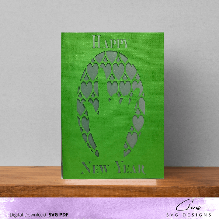 ASL 'I Love You' Holiday Heart Card Bundle with Bonus Envelope - SVG Template" product image (2)