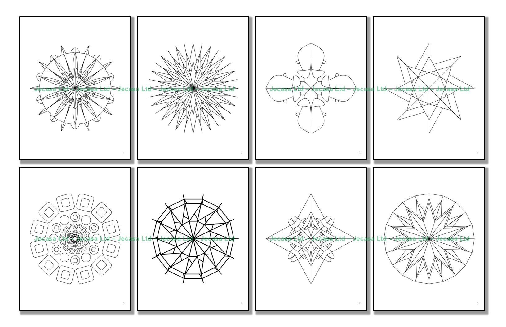100 Geometric Mandala Coloring Pages | PDF | Digital File | Series GM2025 Vol. 12 product image (3)