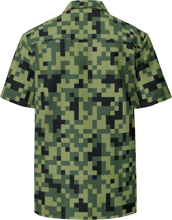 Military Green Camouflage Pixels Camo Pattern Hawaiian Shirt product image (4)