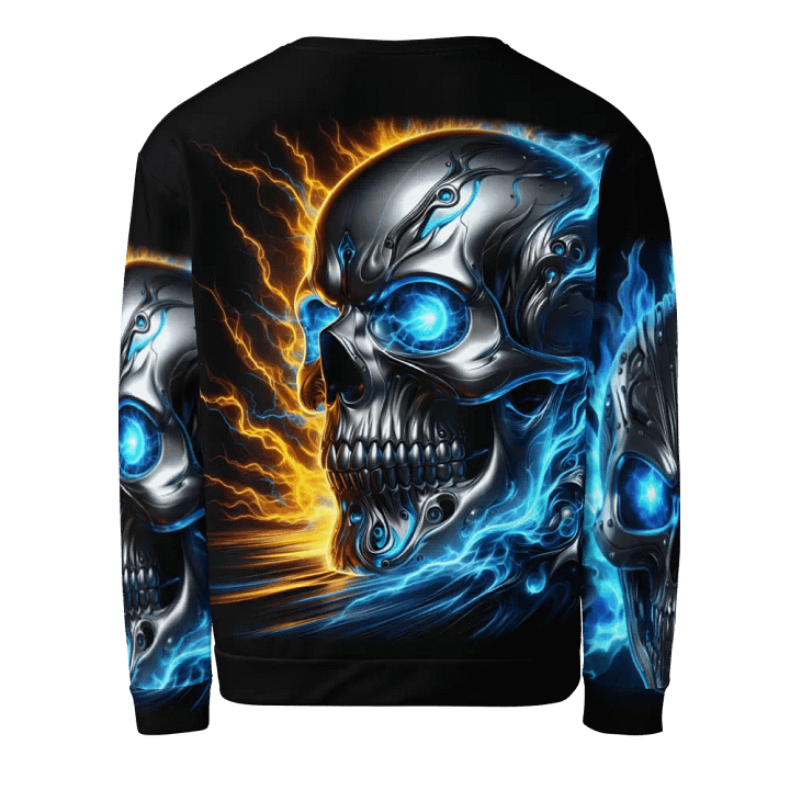 Cyber Skull All-Over Print - Unisex Sweatshirt #22 product image (2)