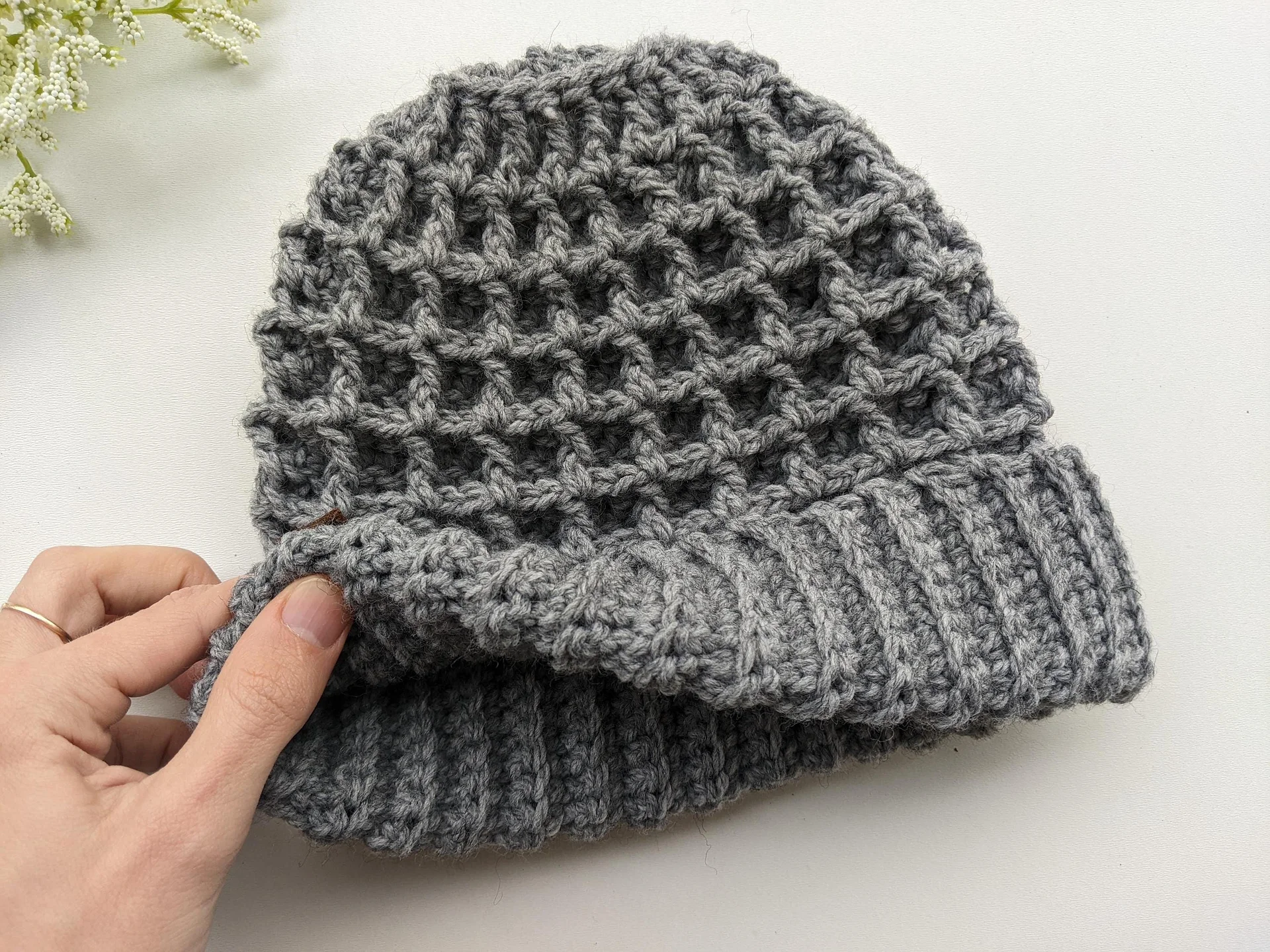 Crochet Waffle Men's Hat Pattern product image (7)