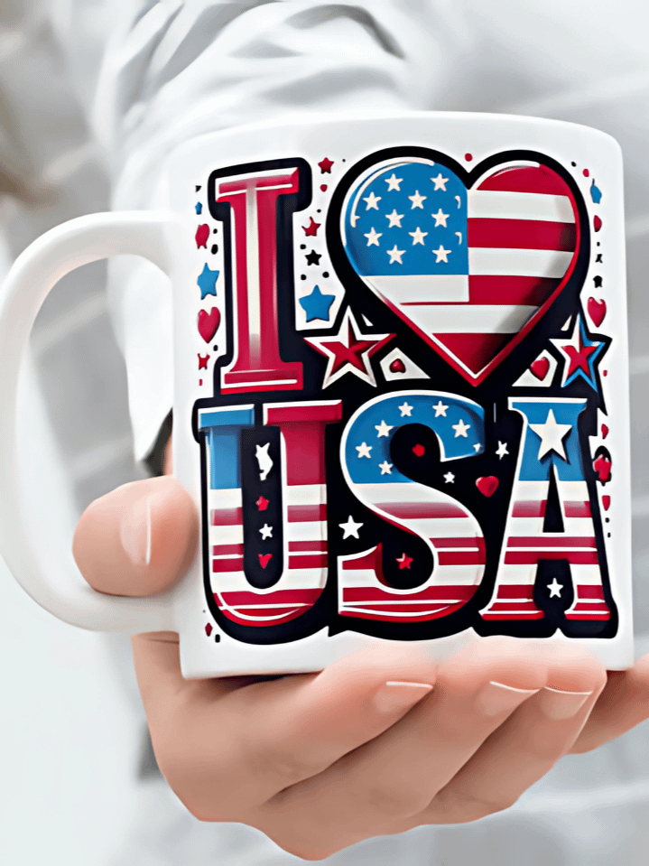 I Love USA Mug Wrap – 4th of July Sublimation PNG Design – Patriotic Stars & Stripes Theme – Fits 11oz & 15oz Mugs – Perfect for Independence Day – Instant Digital Download – 300 DPI product image (1)
