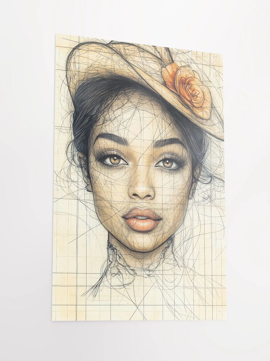 Vintage Muse: Elegant Portrait Art Print with a Touch of Retro Charm product image (2)