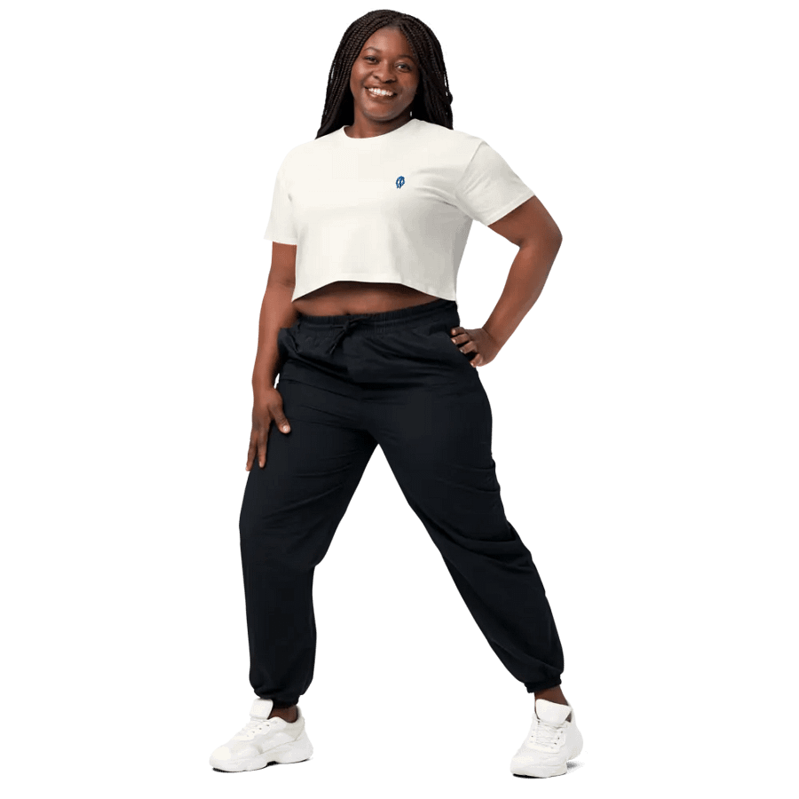 EXCLAIMING MENTALLY (L.C., lake) embroidered cotton crop top product image (5)