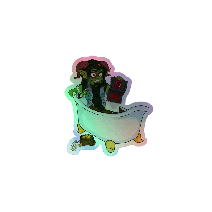 bath tub goblin holo sticker product image (1)