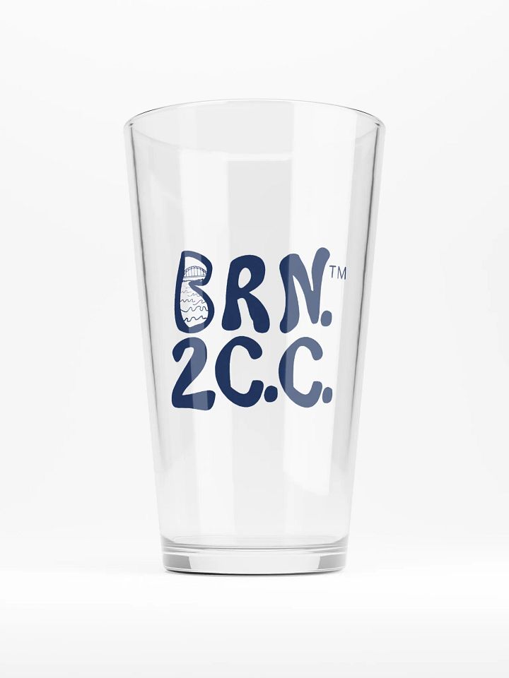 BRN.2C.C.™ | 16 oz Shaker Pint Glass | Classic Coastal Drinkware for Beer, Cocktails & More | Navy Blue Logo product image (1)