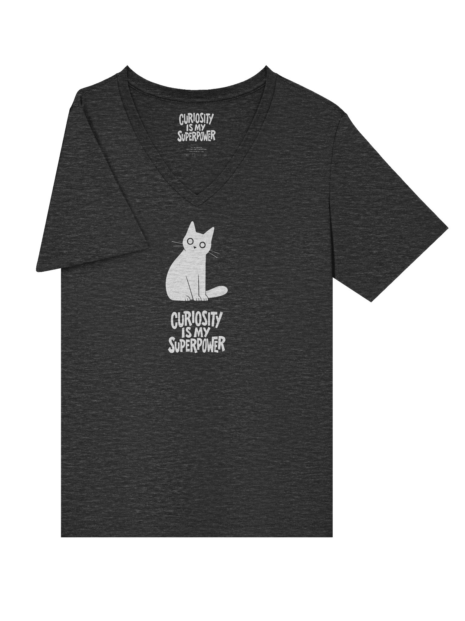 Curiosity Is My Superpower Cat V-Neck T-Shirt product image (2)