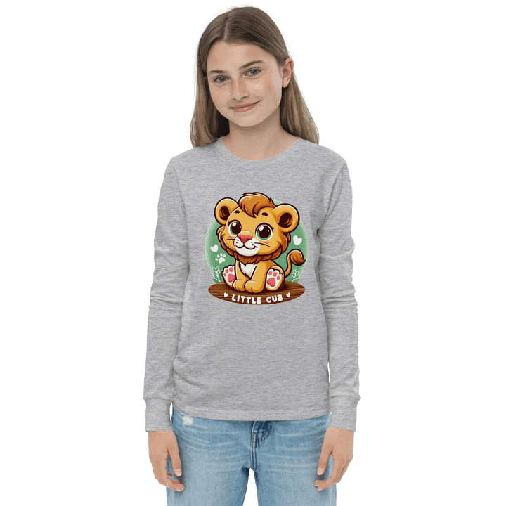 Cheerful Lion Cub Youth Long Sleeve T-Shirt product image (4)