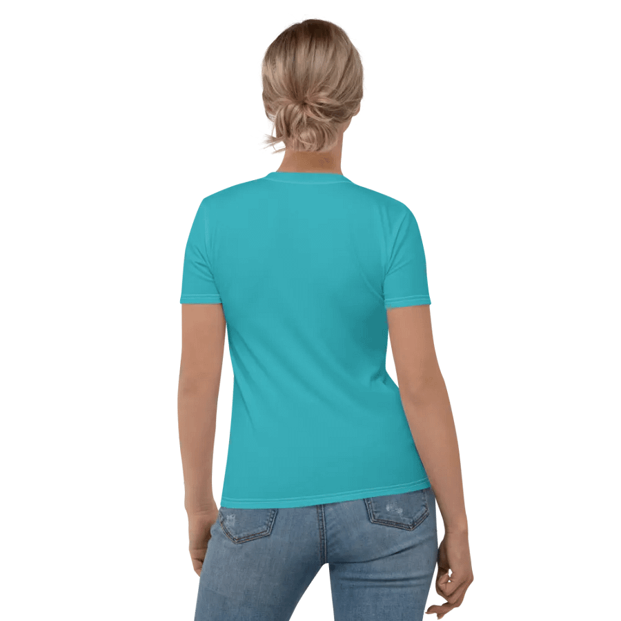 Plain Turquoise Blue Light Summer Women's Crewneck Polyester Heavyweight Premium T-Shirt by Treasure Pie product image (4)