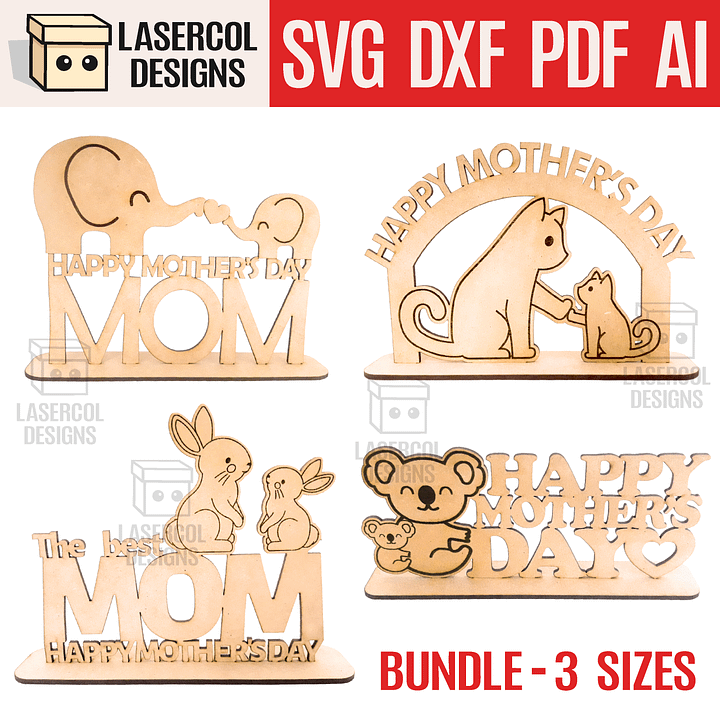 Mother's Day Gift Plaque Bundle (Set 1-2-3-4) - Laser Cut Files product image (1)
