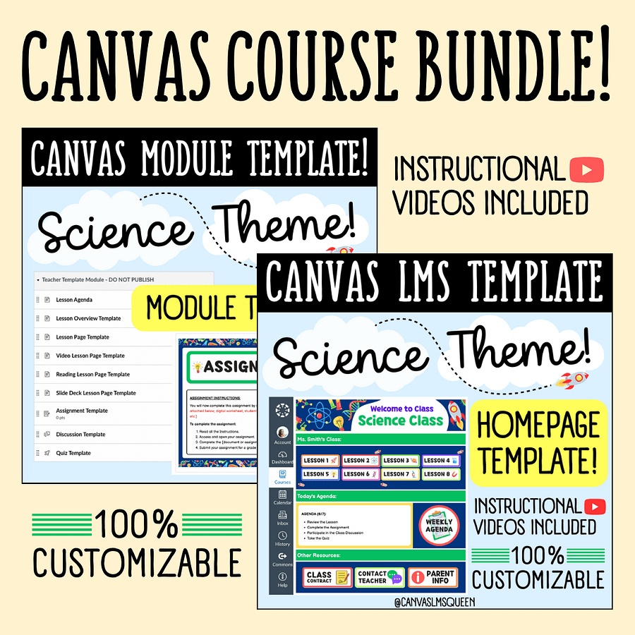 Canvas LMS Template - COURSE BUNDLE - Science Theme - 100% Customizable product image (1)