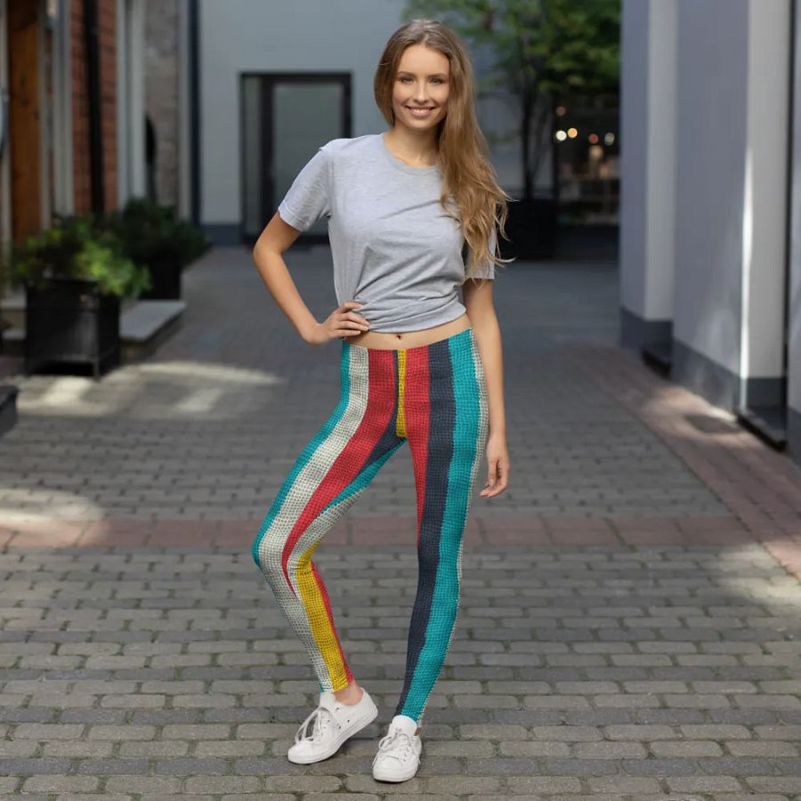 Leggings for Women: Colorful Stripes Print for Vibrant & Stylish Comfort product image (7)