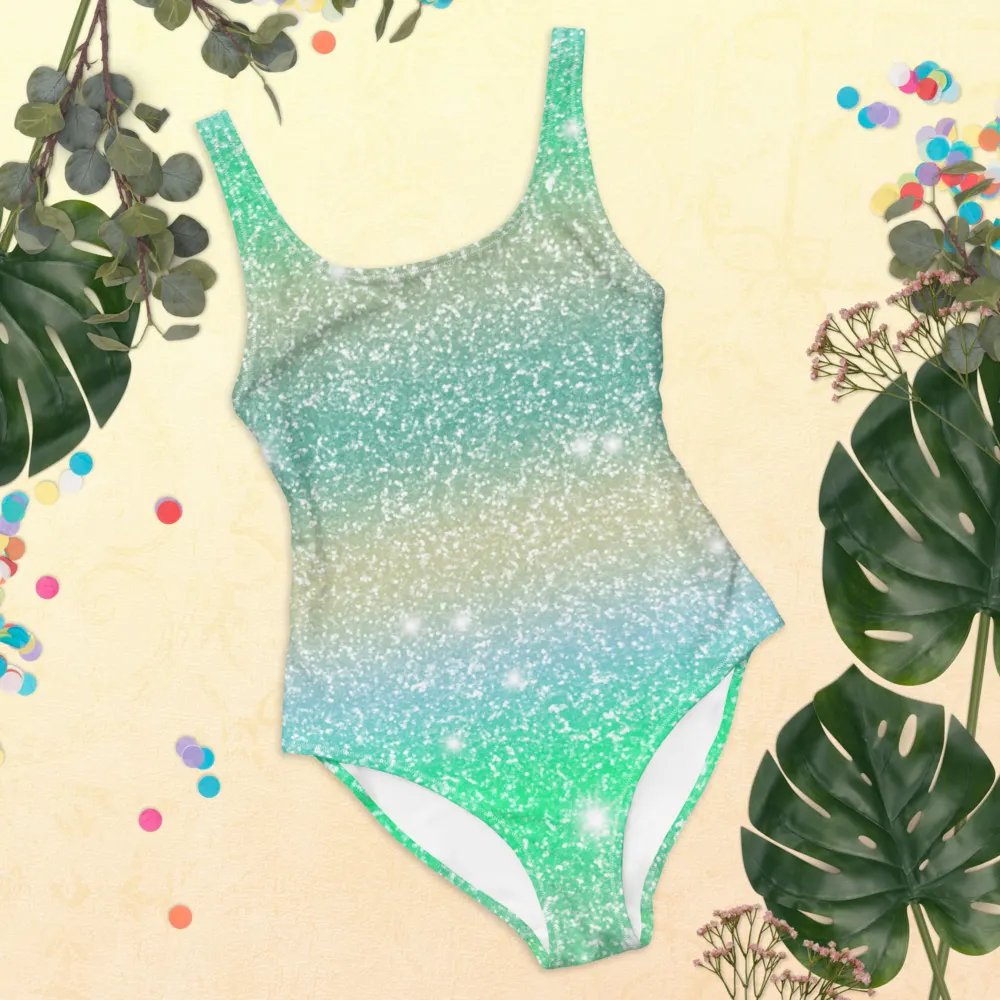 Glitter Unicorn Texture Design One Piece Swimsuit (2) product image (9)