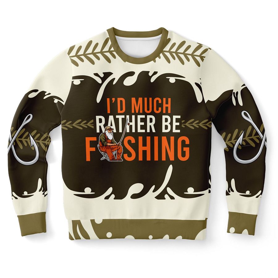 "I’d Much Rather Be Fishing" Sweatshirt - Vintage Fisherman Graphic | Cozy Outdoors Gift for Fishing Lovers | Stylish Unisex Sweatshirt product image (9)