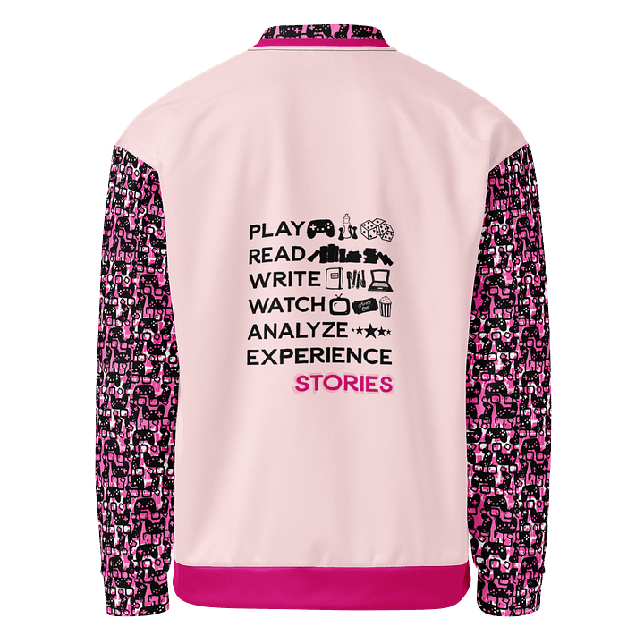 Experience Stories Unisex Bomber Jacket (Pink, Blush, and Black) product image (2)