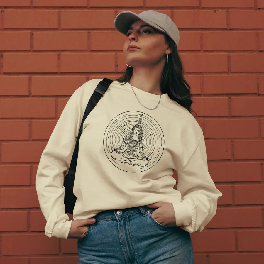 [Meditation 2 - Black] - Unisex Premium Heavyweight Long Sleeve Shirt product image (31)