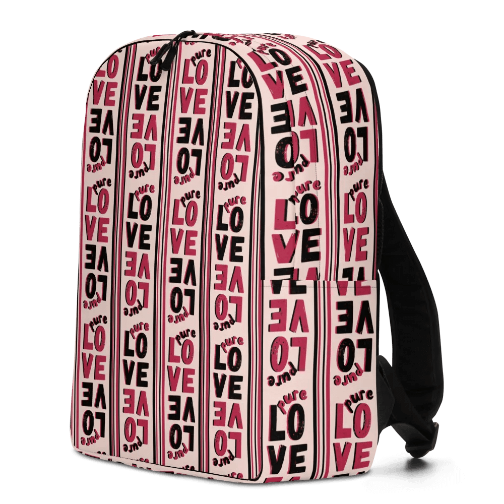 Pure LOVE dual Color Stripes on peach Background - Minimalist Backpack product image (1)